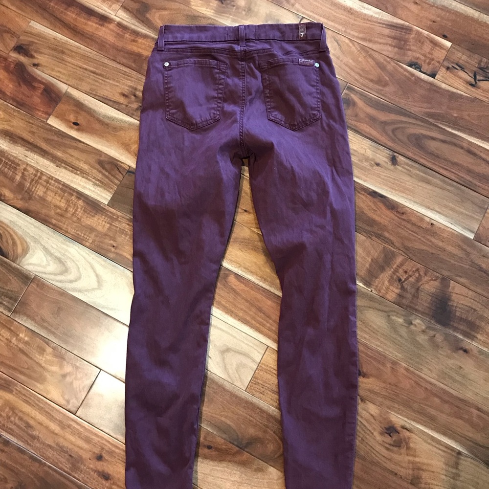 7 for all mankind size 25 b(air) burgundy ankle - Picture 4 of 5